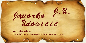 Javorko Udovičić vizit kartica